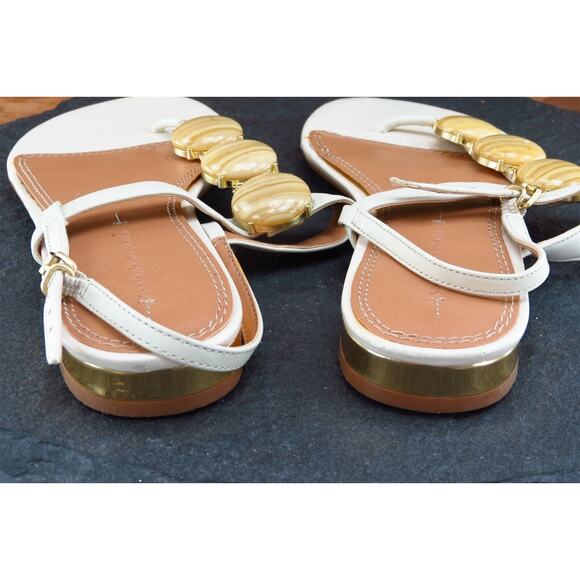 Banana Republic Sz 9 M Off white Thong Synthetic Women Sandals - Picture 6 of 10